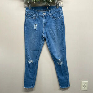 Levi’s Skinny Jeans Distressed Raw Hem 28
